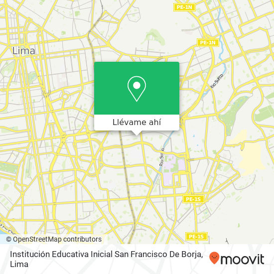 Mapa de Institución Educativa Inicial San Francisco De Borja