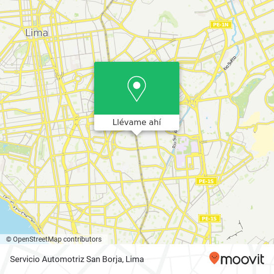 Mapa de Servicio Automotriz San Borja