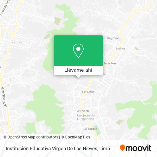 Mapa de Institución Educativa Virgen De Las Nieves