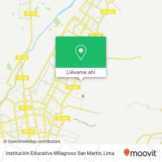 Mapa de Institución Educativa Milagroso San Martin