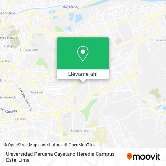 Mapa de Universidad Peruana Cayetano Heredia Campus Este