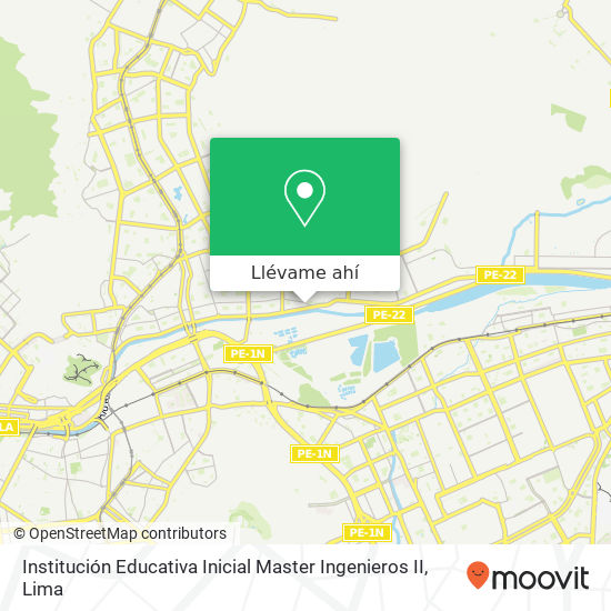 Mapa de Institución Educativa Inicial Master Ingenieros II