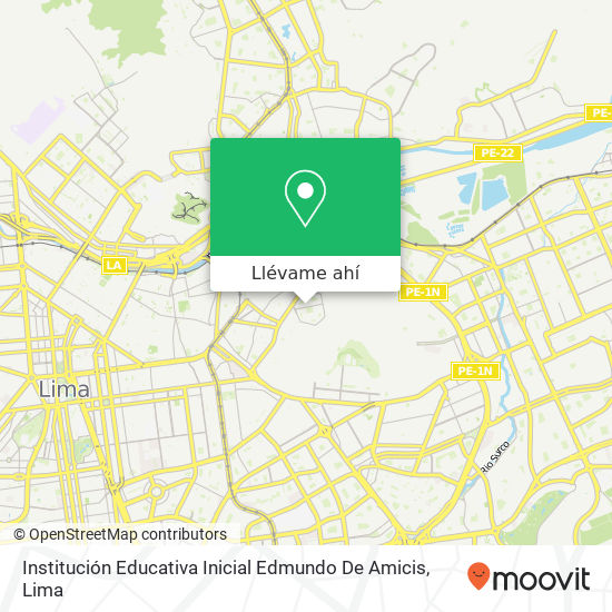 Mapa de Institución Educativa Inicial Edmundo De Amicis