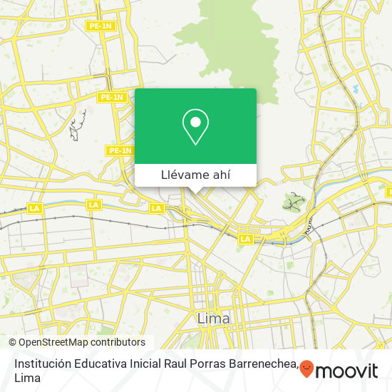 Mapa de Institución Educativa Inicial Raul Porras Barrenechea
