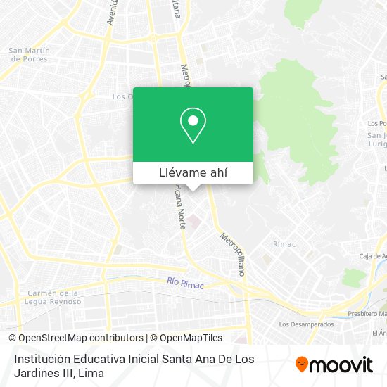 Mapa de Institución Educativa Inicial Santa Ana De Los Jardines III
