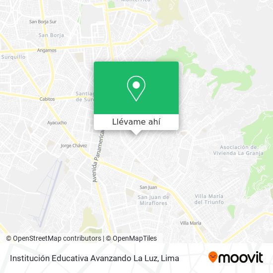 Mapa de Institución Educativa Avanzando La Luz