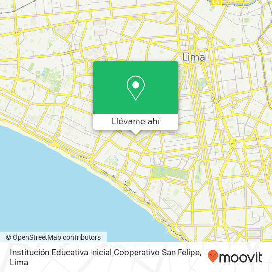 Mapa de Institución Educativa Inicial Cooperativo San Felipe