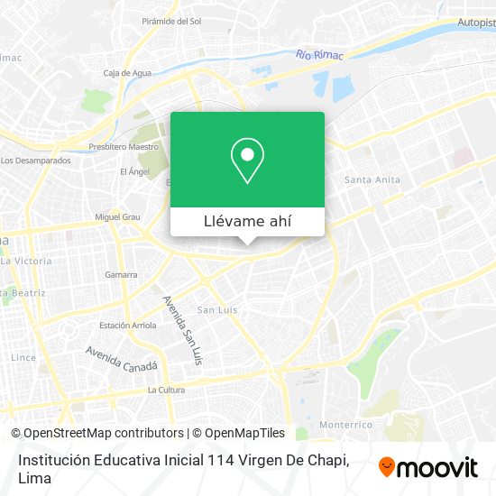 Mapa de Institución Educativa Inicial 114 Virgen De Chapi