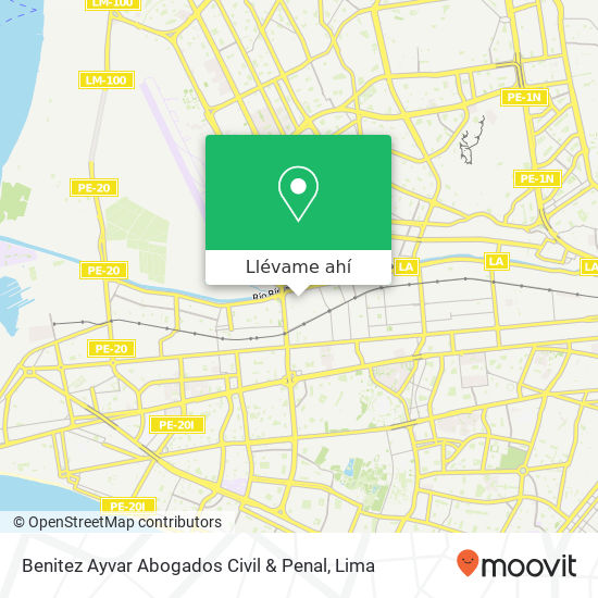 Mapa de Benitez Ayvar Abogados Civil & Penal
