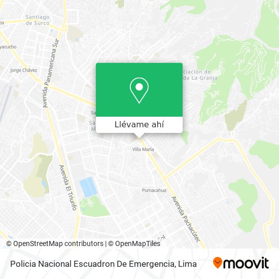 Mapa de Policia Nacional Escuadron De Emergencia