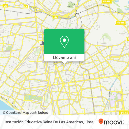 Mapa de Institución Educativa Reina De Las Americas