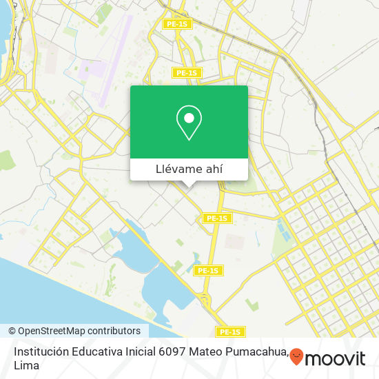 Mapa de Institución Educativa Inicial 6097 Mateo Pumacahua