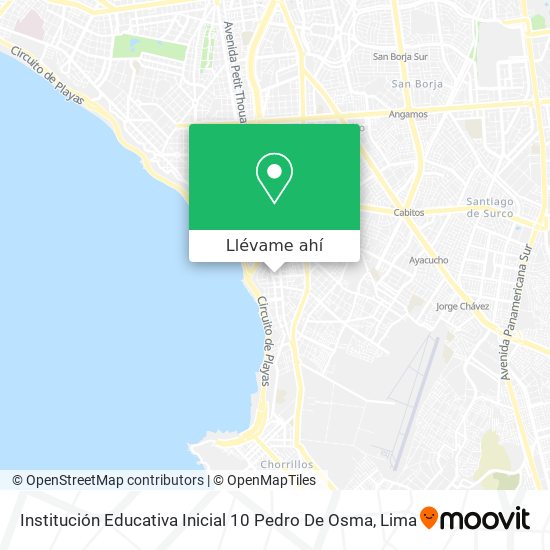 Mapa de Institución Educativa Inicial 10 Pedro De Osma