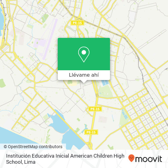 Mapa de Institución Educativa Inicial American Children High School