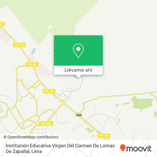 Mapa de Institución Educativa Virgen Del Carmen De Lomas De Zapallal