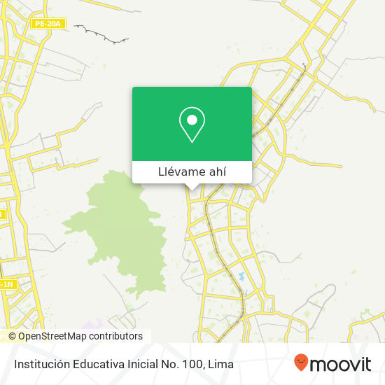 Mapa de Institución Educativa Inicial No. 100