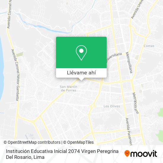 Mapa de Institución Educativa Inicial 2074 Virgen Peregrina Del Rosario