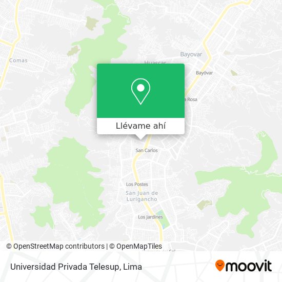 Mapa de Universidad Privada Telesup