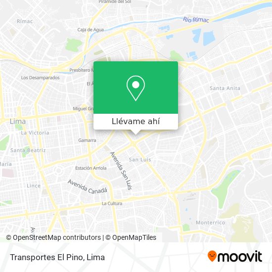 Mapa de Transportes El Pino
