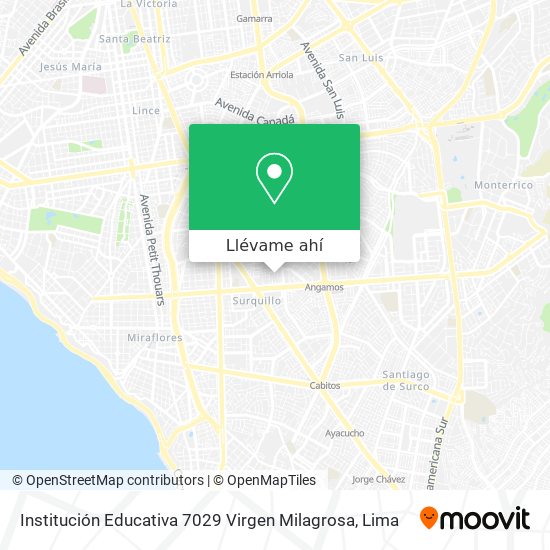 Mapa de Institución Educativa 7029 Virgen Milagrosa
