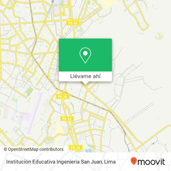 Mapa de Institución Educativa Ingenieria San Juan