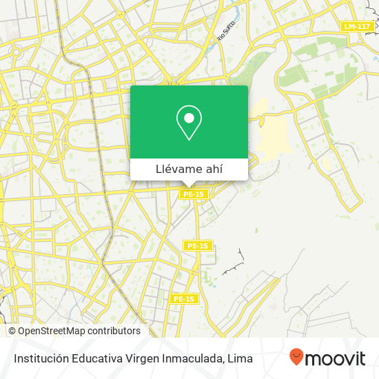 Mapa de Institución Educativa Virgen Inmaculada