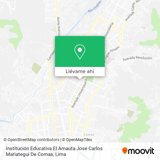 Mapa de Institución Educativa El Amauta Jose Carlos Mariategui De Comas