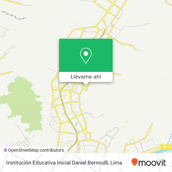 Mapa de Institución Educativa Inicial Daniel Bernoulli