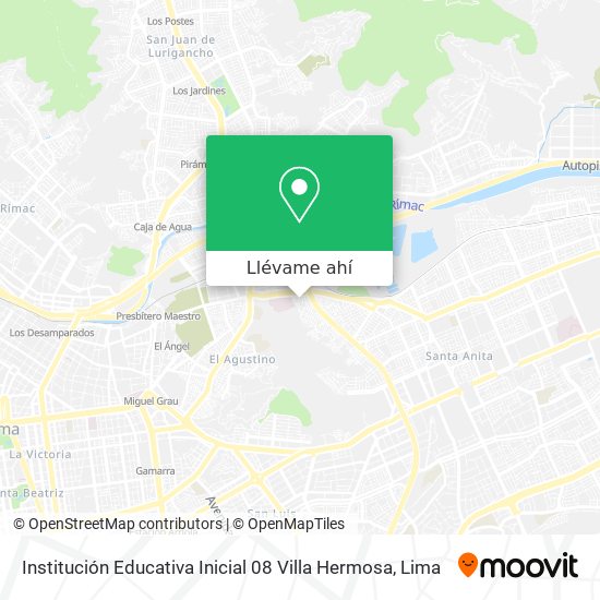 Mapa de Institución Educativa Inicial 08 Villa Hermosa