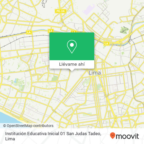 Mapa de Institución Educativa Inicial 01 San Judas Tadeo