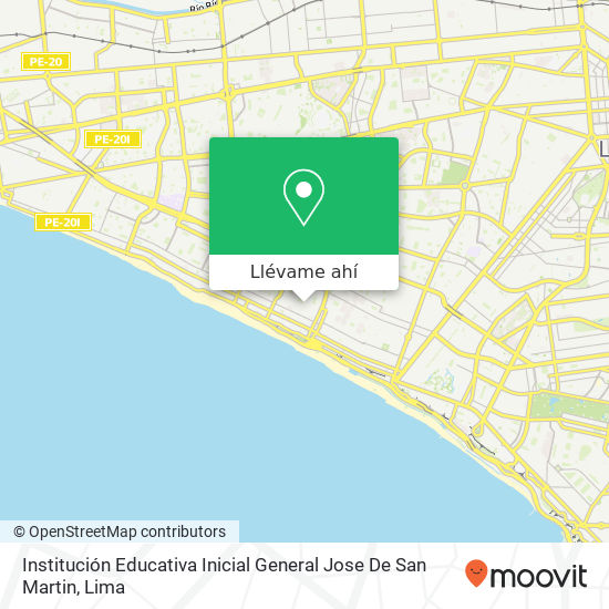 Mapa de Institución Educativa Inicial General Jose De San Martin
