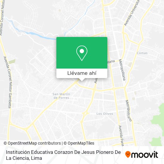 Mapa de Institución Educativa Corazon De Jesus Pionero De La Ciencia
