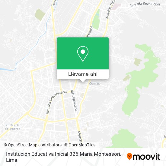 Mapa de Institución Educativa Inicial 326 Maria Montessori