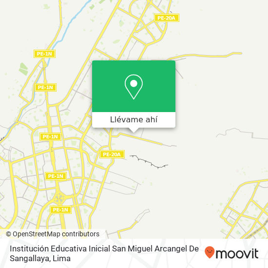 Mapa de Institución Educativa Inicial San Miguel Arcangel De Sangallaya