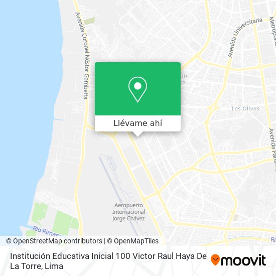 Mapa de Institución Educativa Inicial 100 Victor Raul Haya De La Torre