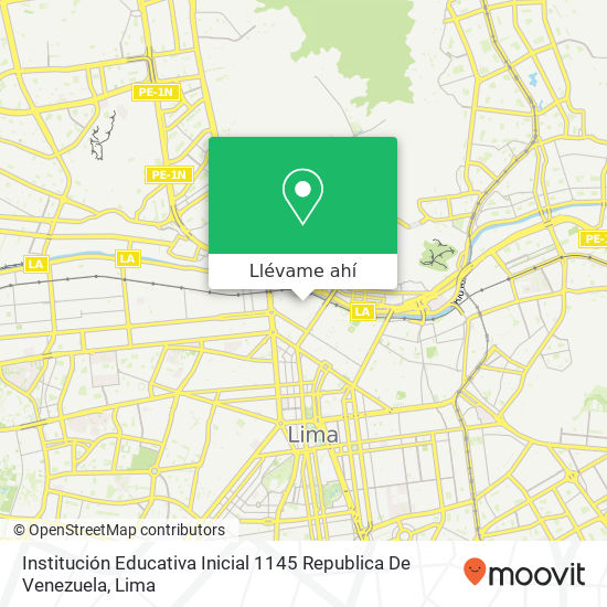Mapa de Institución Educativa Inicial 1145 Republica De Venezuela