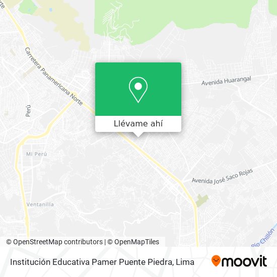 Mapa de Institución Educativa Pamer Puente Piedra