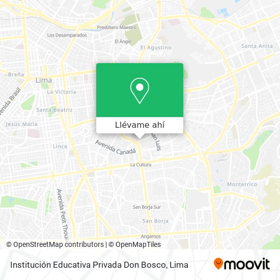 Mapa de Institución Educativa Privada Don Bosco