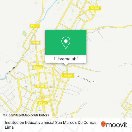 Mapa de Institución Educativa Inicial San Marcos De Comas