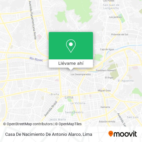 Mapa de Casa De Nacimiento De Antonio Alarco