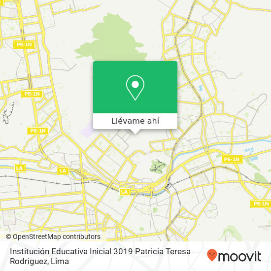 Mapa de Institución Educativa Inicial 3019 Patricia Teresa Rodriguez