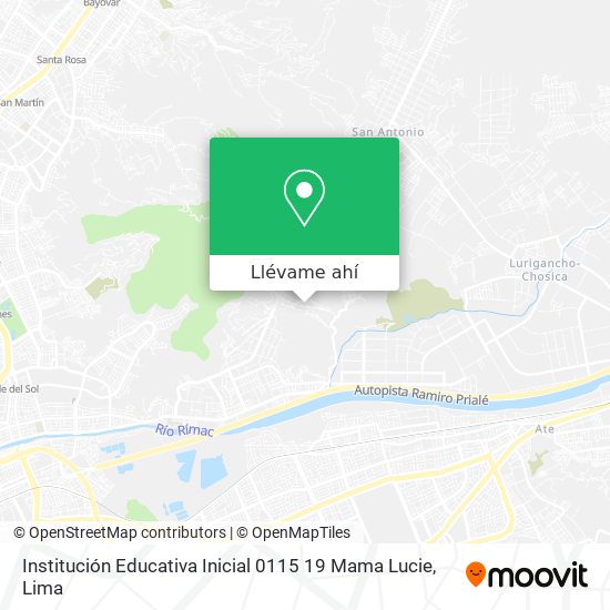 Mapa de Institución Educativa Inicial 0115 19 Mama Lucie