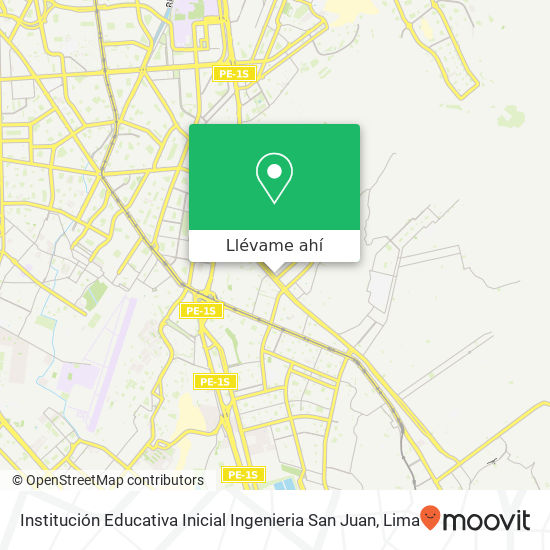 Mapa de Institución Educativa Inicial Ingenieria San Juan