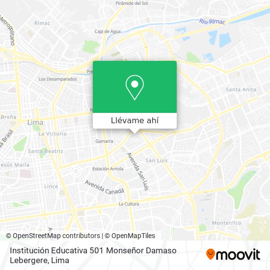 Mapa de Institución Educativa 501 Monseñor Damaso Lebergere