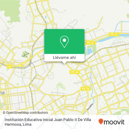 Mapa de Institución Educativa Inicial Juan Pablo II De Villa Hermosa