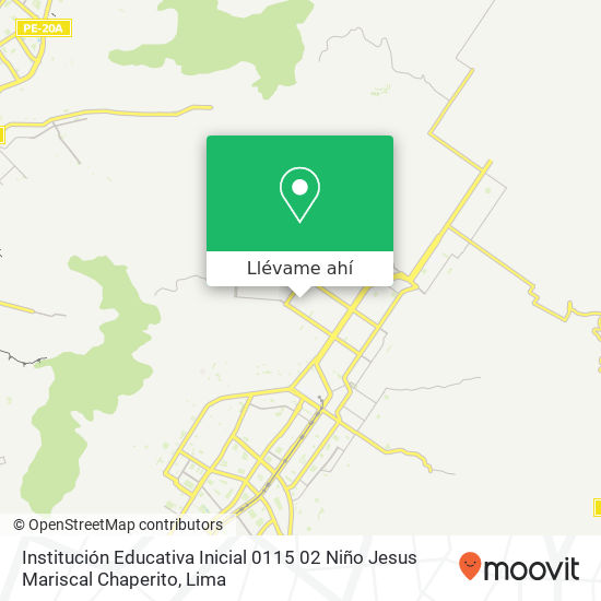 Mapa de Institución Educativa Inicial 0115 02 Niño Jesus Mariscal Chaperito