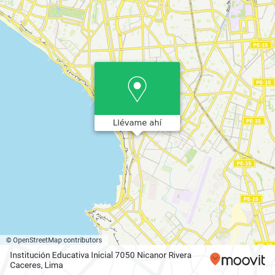 Mapa de Institución Educativa Inicial 7050 Nicanor Rivera Caceres