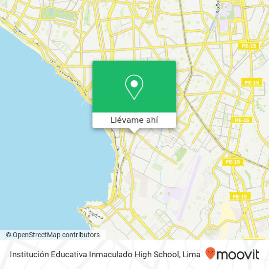 Mapa de Institución Educativa Inmaculado High School