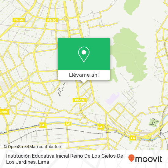 Mapa de Institución Educativa Inicial Reino De Los Cielos De Los Jardines