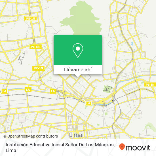Mapa de Institución Educativa Inicial Señor De Los Milagros